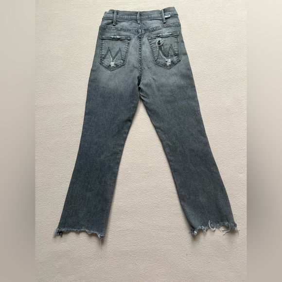 Mother Hustler Crop Step Chew Jeans Sz 27 Scene of the Crime Black Denim - Picture 3 of 14
